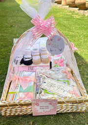 Welcome Baby Girl Gift Basket With Girl Essentials | GB-104