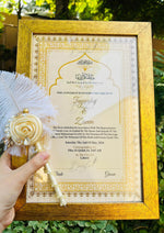 Load image into Gallery viewer, The Golden Qubool Hai Nikah Pen With Attractive Nikah Frame | DEL-118