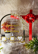 Load image into Gallery viewer, Acrylic Nikah Thumb Board in Elegant Gift Box with Red Ribbon | NAF-023
