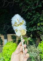 Load image into Gallery viewer, The Qubool Hai Nikah Pen With Off White &amp; White Flower | PEN-65
