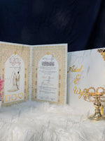 Load image into Gallery viewer, Beautiful Personalized White Nikah Booklet Box with Golden Details | BOX-011
