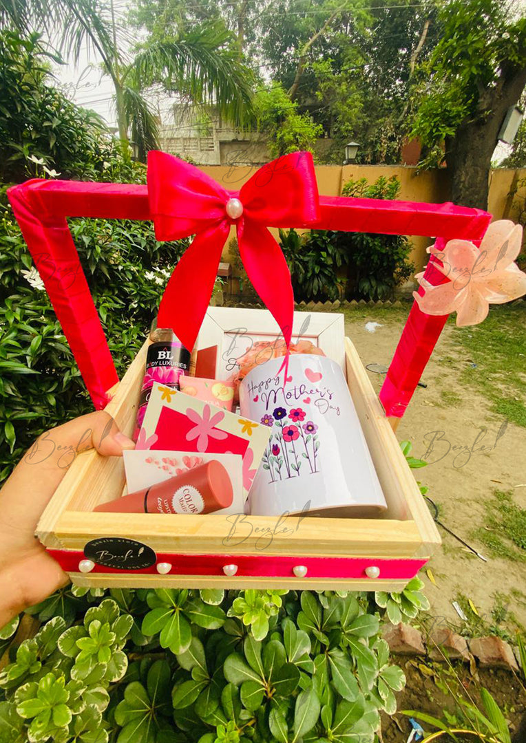 Mother’s Day Wooden Tray Gift Basket | GB-138