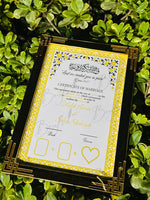 Load image into Gallery viewer, Modern Nikkah Frame with Attractive Borders and Golden Highlights | NC-180
