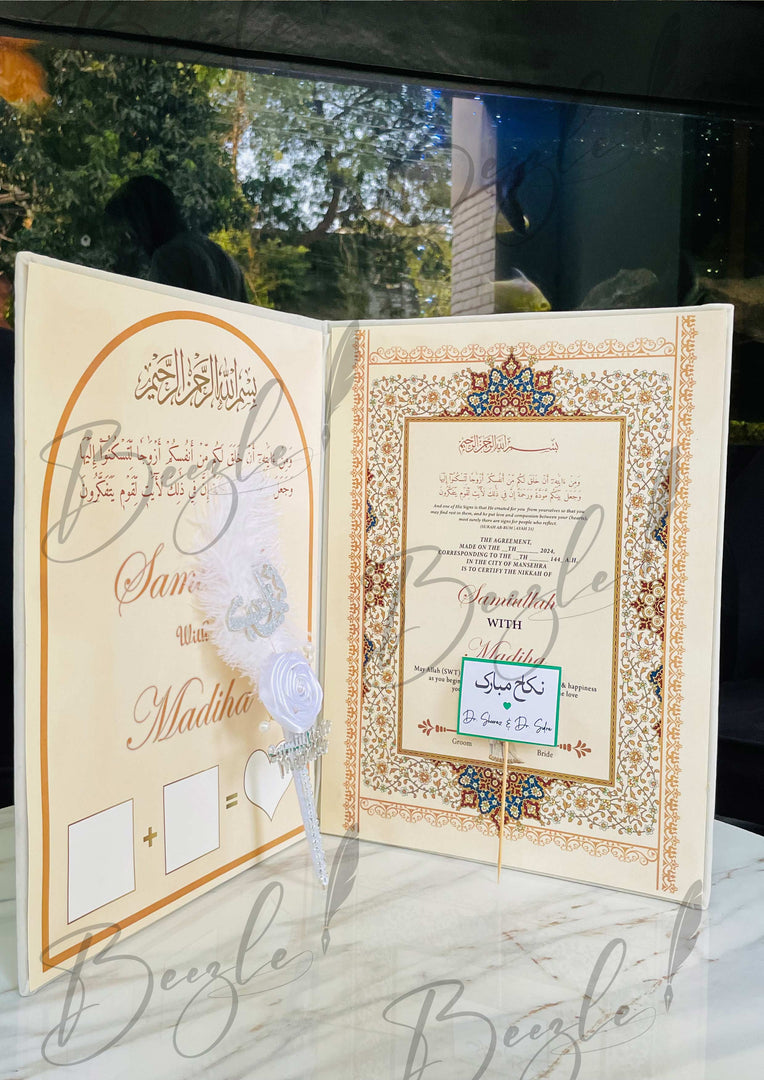 Customized Nikah Booklet With Attractive Qubool Hai Nikah Pen