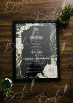 Load image into Gallery viewer, Nikah Certificate With Black and White Flowers Design | NC-153
