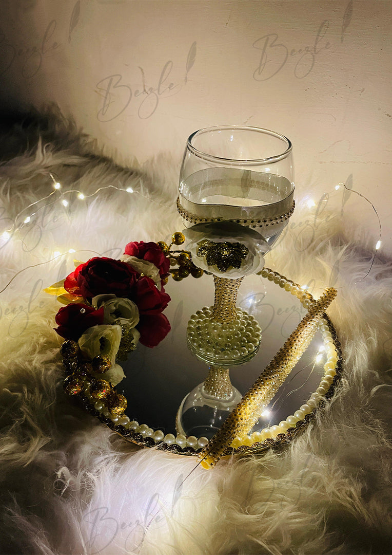 Doodh Pilai Glass With Decorated Nikah Tray