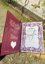 Load image into Gallery viewer, The Attractive Nikah Booklet With Maroon Colour | NB-009
