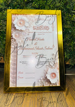 Load image into Gallery viewer, The Floral Nikah Certificate With Golden Frame | NC-169
