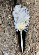 Load image into Gallery viewer, Qubool hai Nikah Pen With White Flower &amp; Feather | PEN-25
