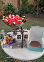 Load image into Gallery viewer, Custom Gift Box with Flowers and Layers Cake | GDEL-111
