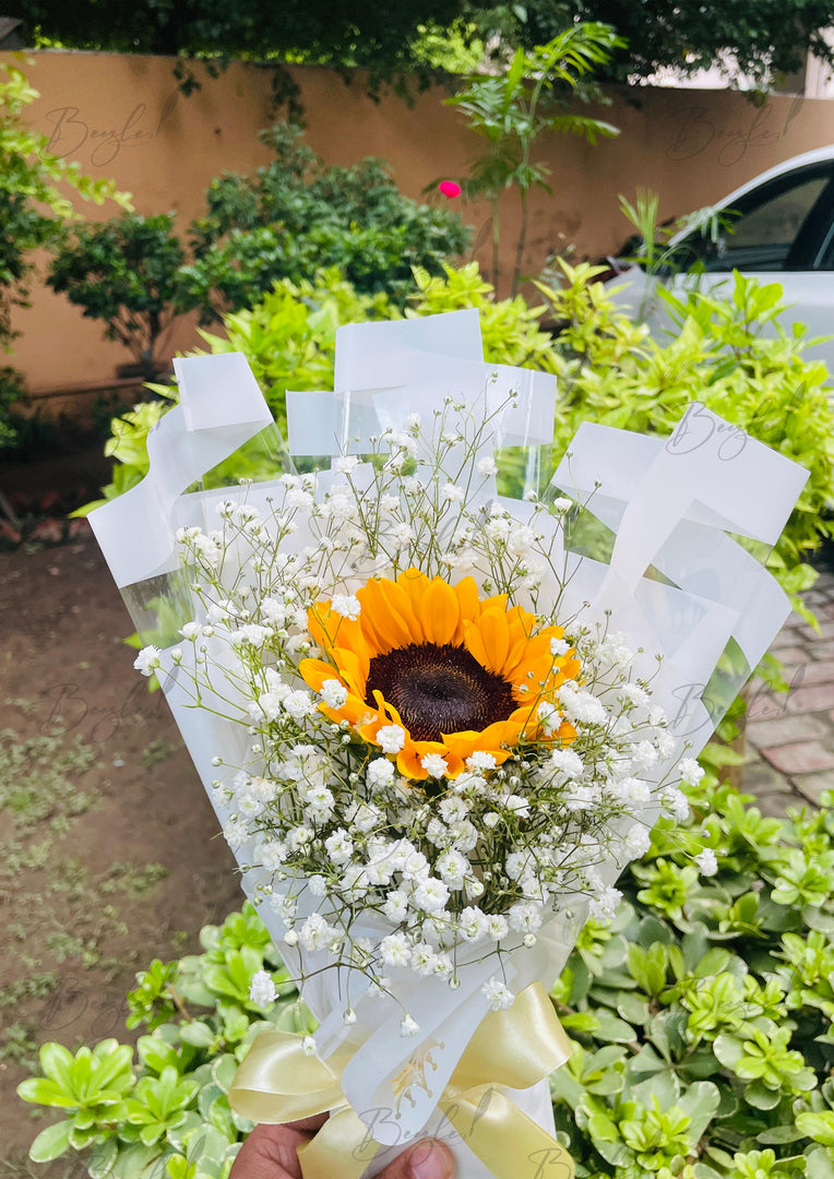 Sunflower & Baby’s Breath Bouquet | BCG-163