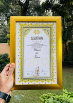 Load image into Gallery viewer, The Brown and Black Nikah Frame with Beautiful Design | NC-167