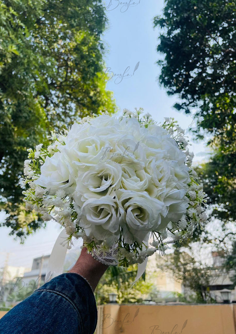 Pure White Roses Bouquet | BCG-239