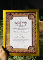 Load image into Gallery viewer, The Nikah Certificate Attractive Dark Maroon &amp; Golden Design | NC-152
