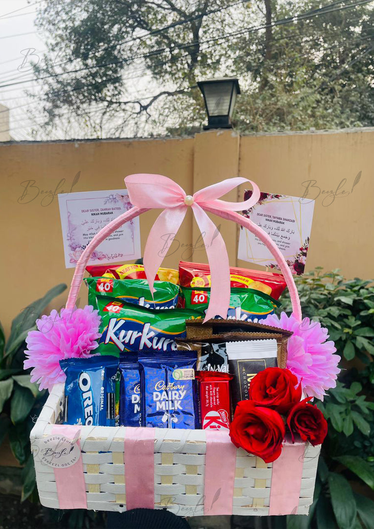 Pink-Themed Snack & Chocolate Basket | GB-124