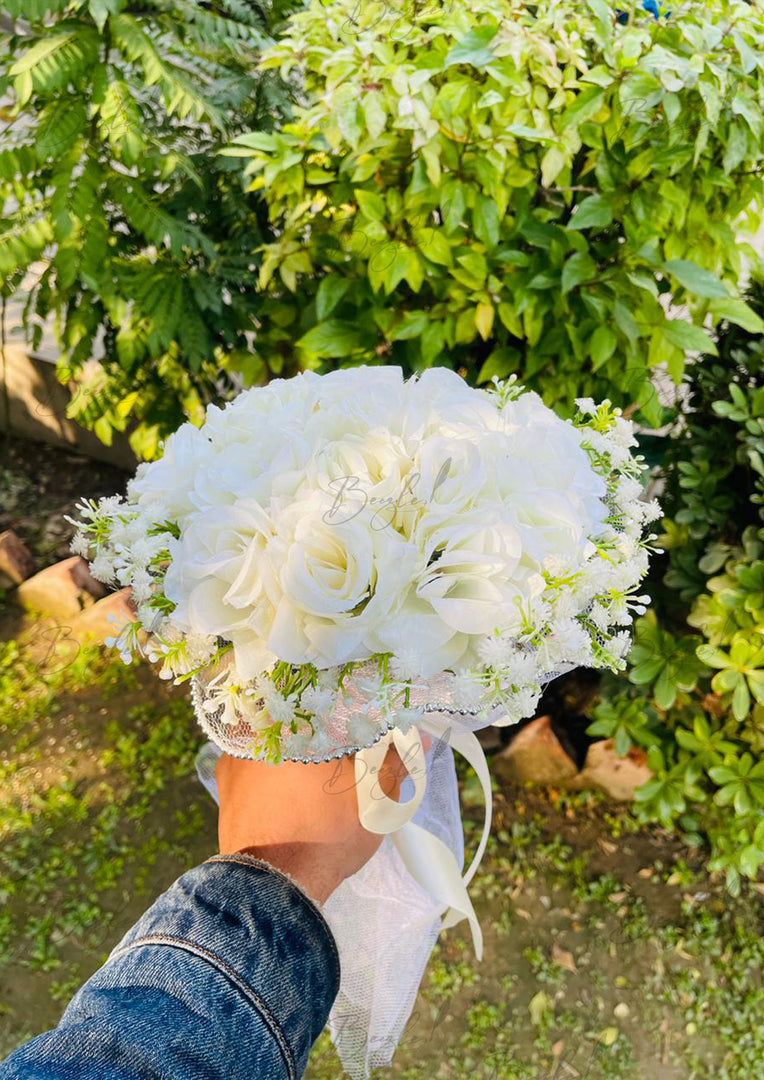 Pure White Roses Bouquet | BCG-239
