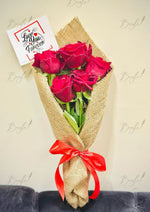 Load image into Gallery viewer, Red Roses Burlap Bouquet | BCG-155
