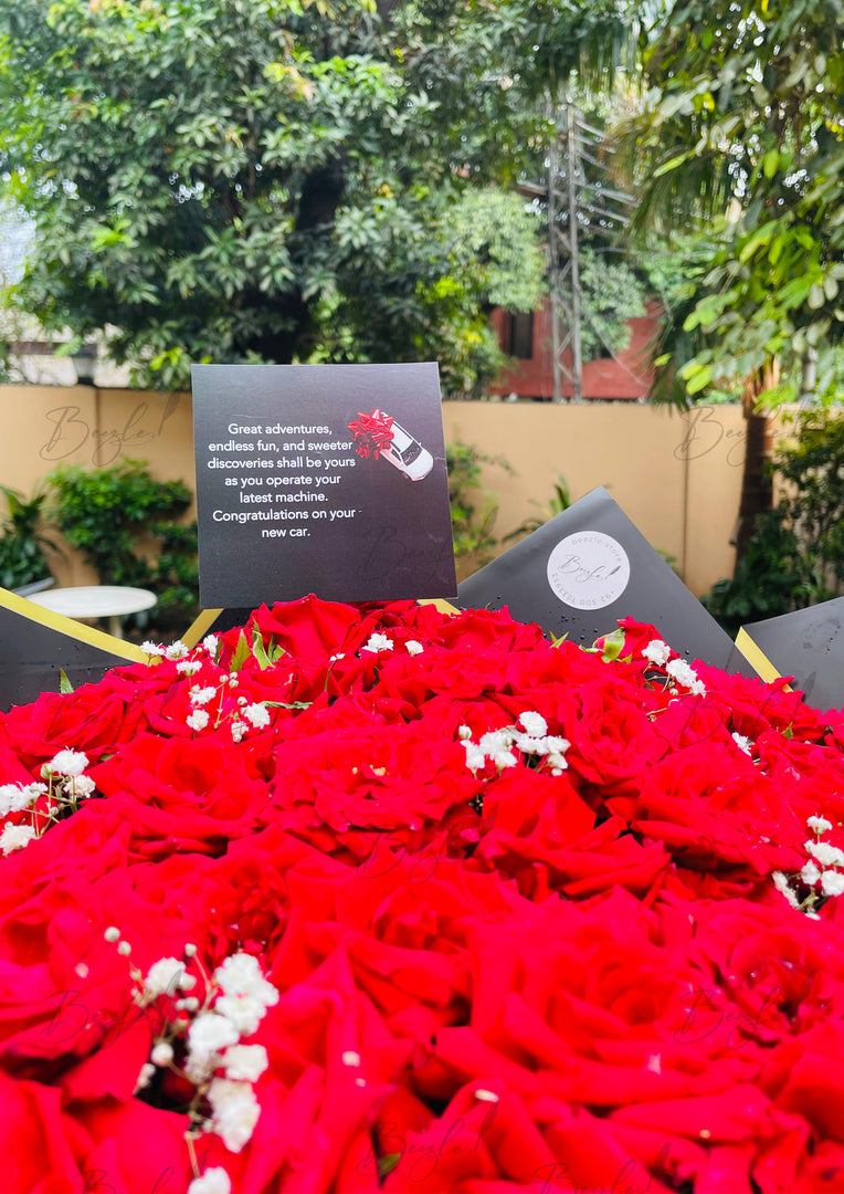 Red Rose Bouquet with Black Wrap | BCG-160