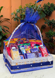 Blue Gift Basket with Heart Balloons | GB-178