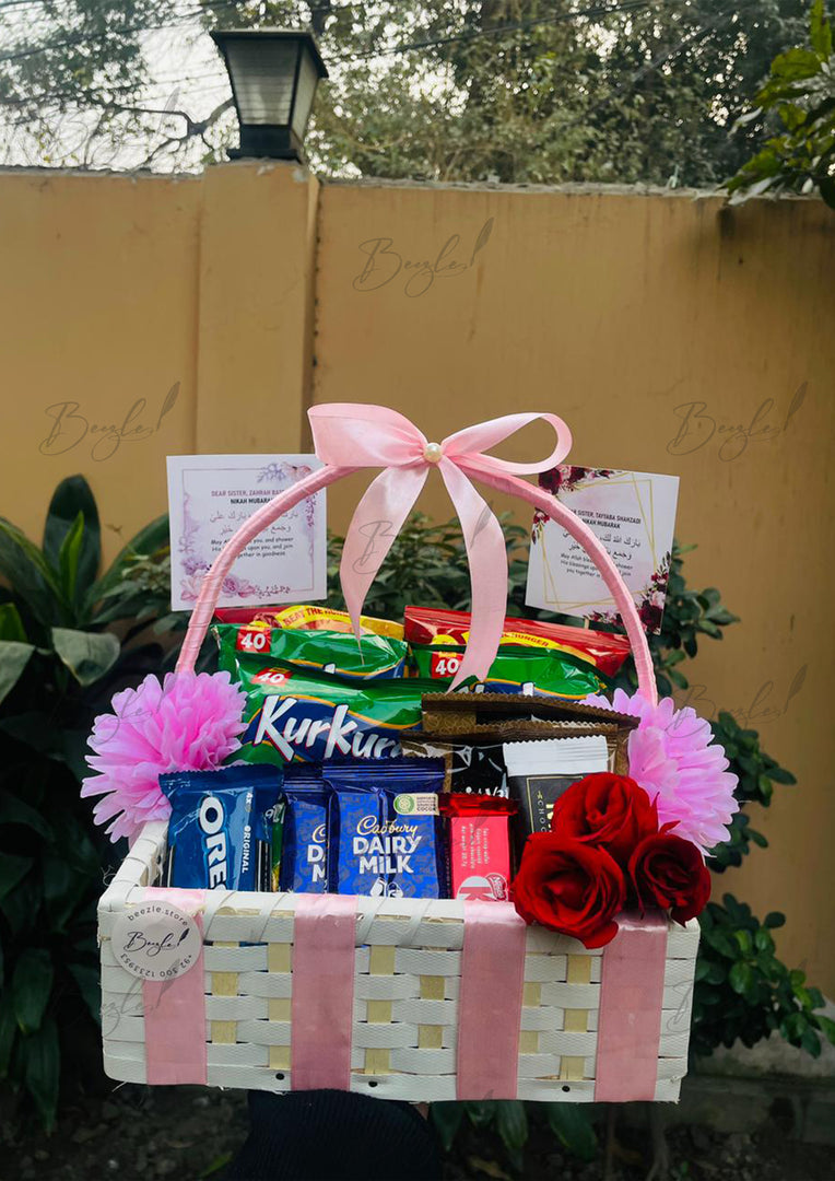 Pink-Themed Snack & Chocolate Basket | GB-124