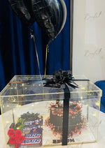 Load image into Gallery viewer, Black Cake Gift Box with Snickers &amp; Dairy Milk | GDEL-169
