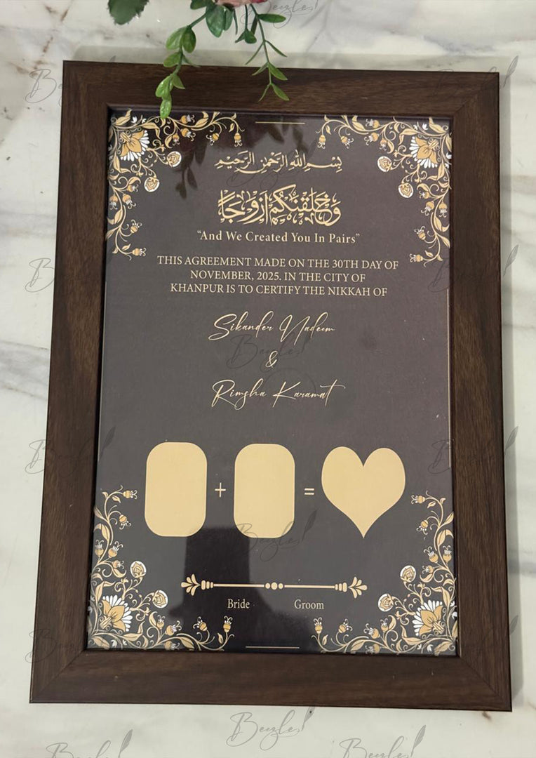Nikah Certificate With Thumb & Black Attractive Colour | NC-119