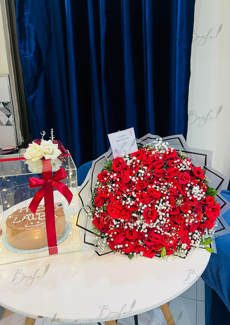 Romantic Rose Box with Balloons | GDEL-122