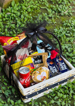 Load image into Gallery viewer, Deluxe Black &amp; Gold Gift Basket | GB-049
