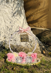 Nikkah Tray Decorated Flowers And Two Ring Box 