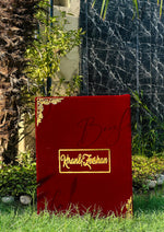 Load image into Gallery viewer, The Lovely Red Nikah Booklet With Personalized Name | NB-015
