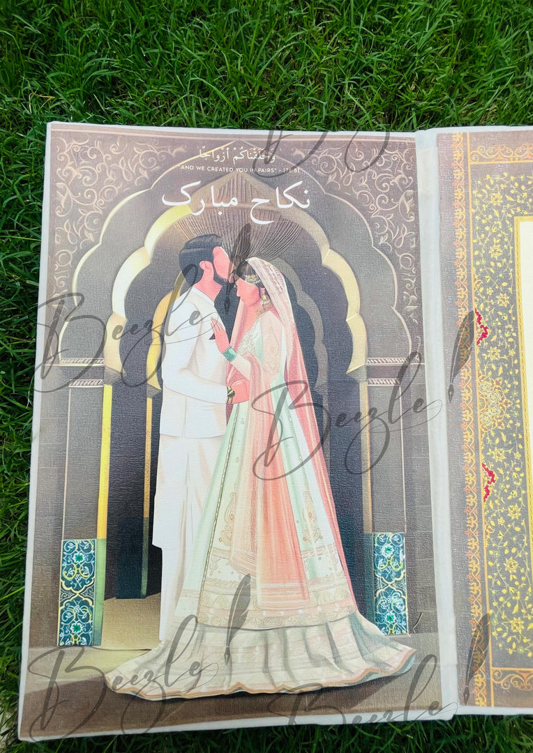 The Beautiful Nikah Booklet With Golden Attractive Design | NB-016