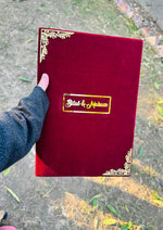 Load image into Gallery viewer, Charming Maroon Nikah Booklet with Golden Details | NB-009