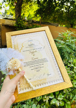 Load image into Gallery viewer, The Golden Qubool Hai Nikah Pen With Attractive Nikah Frame | DEL-118