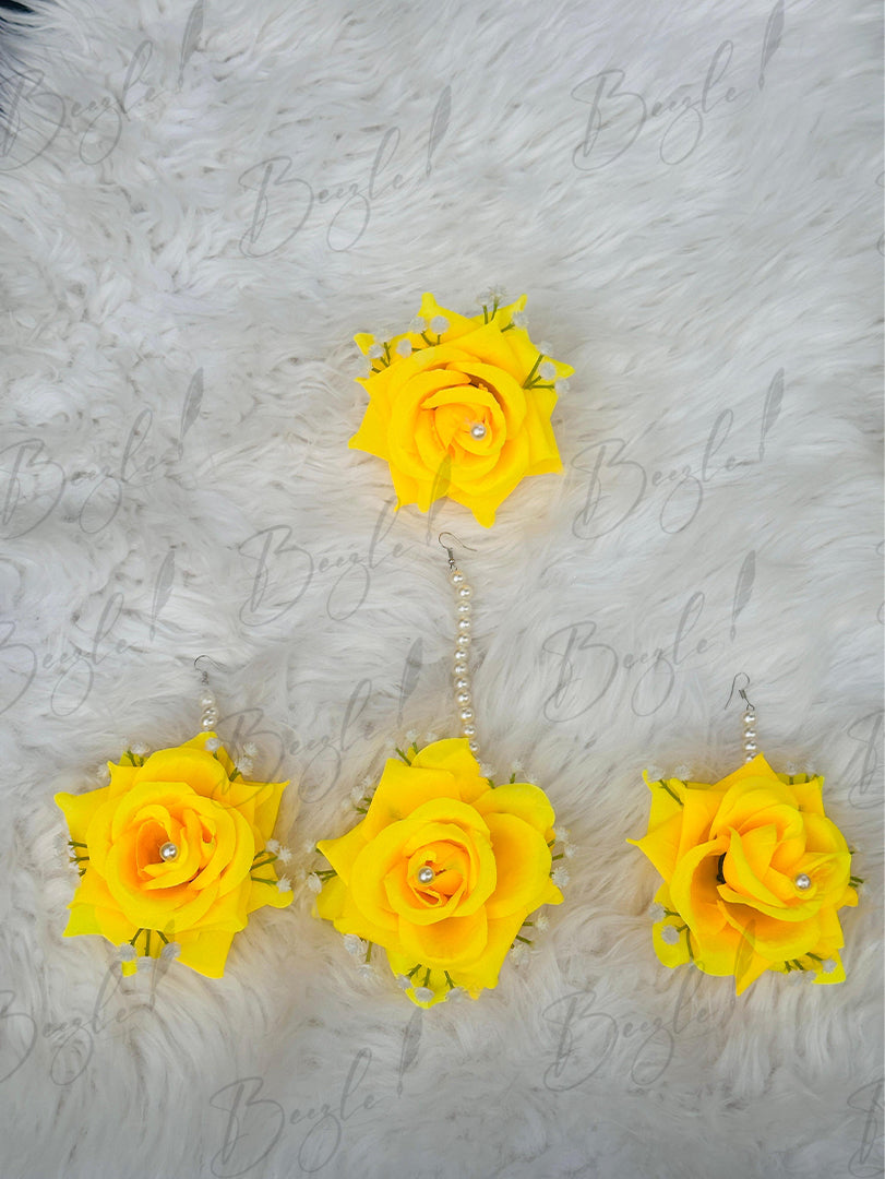 Yellow Bindia Earrings