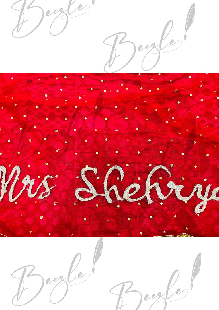 Red Nikah Dupatta 