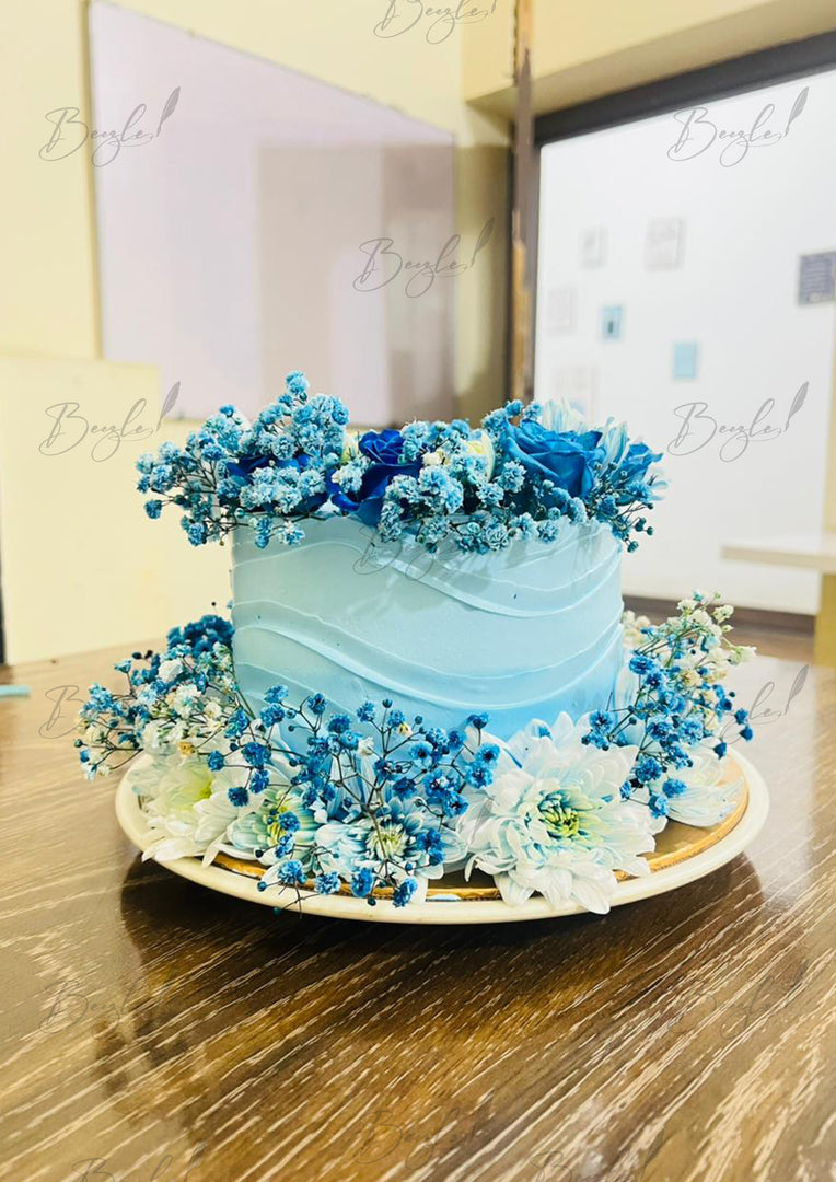 Blue Petal Crown Cake | GC-142