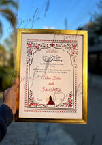 Load image into Gallery viewer, Luxury Bleach White &amp; Red Nikah Certificate with Stone Decoration | SNC-003
