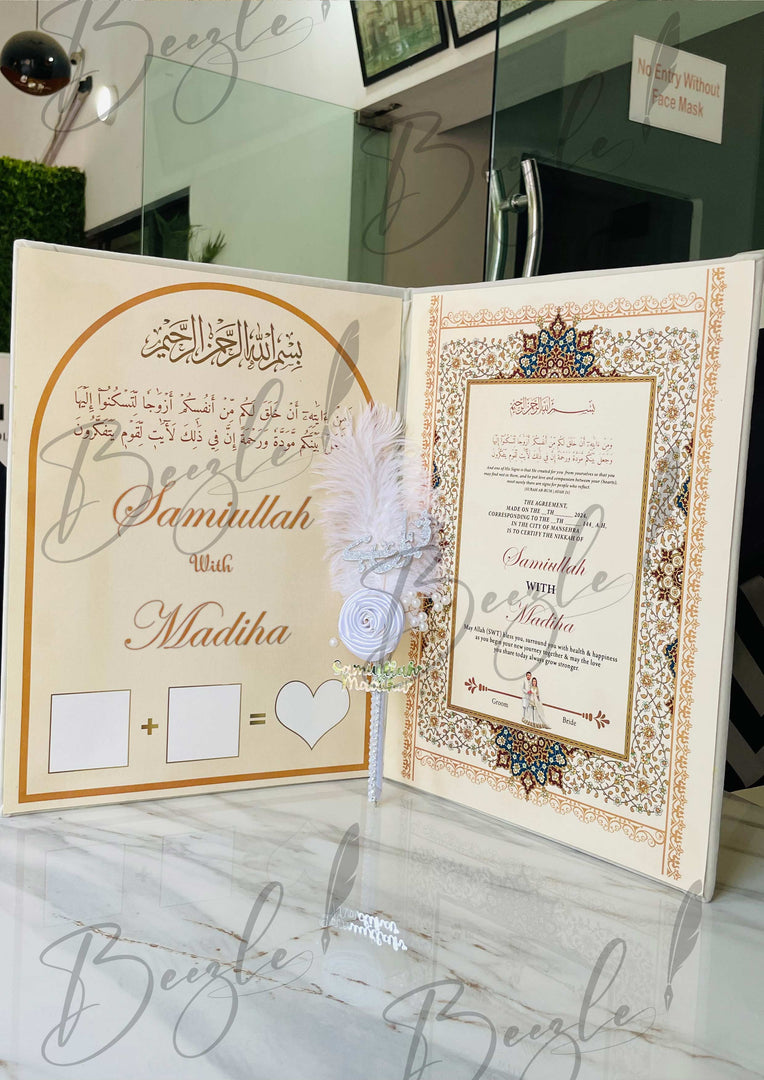 Customized Nikah Booklet With Attractive Qubool Hai Nikah Pen