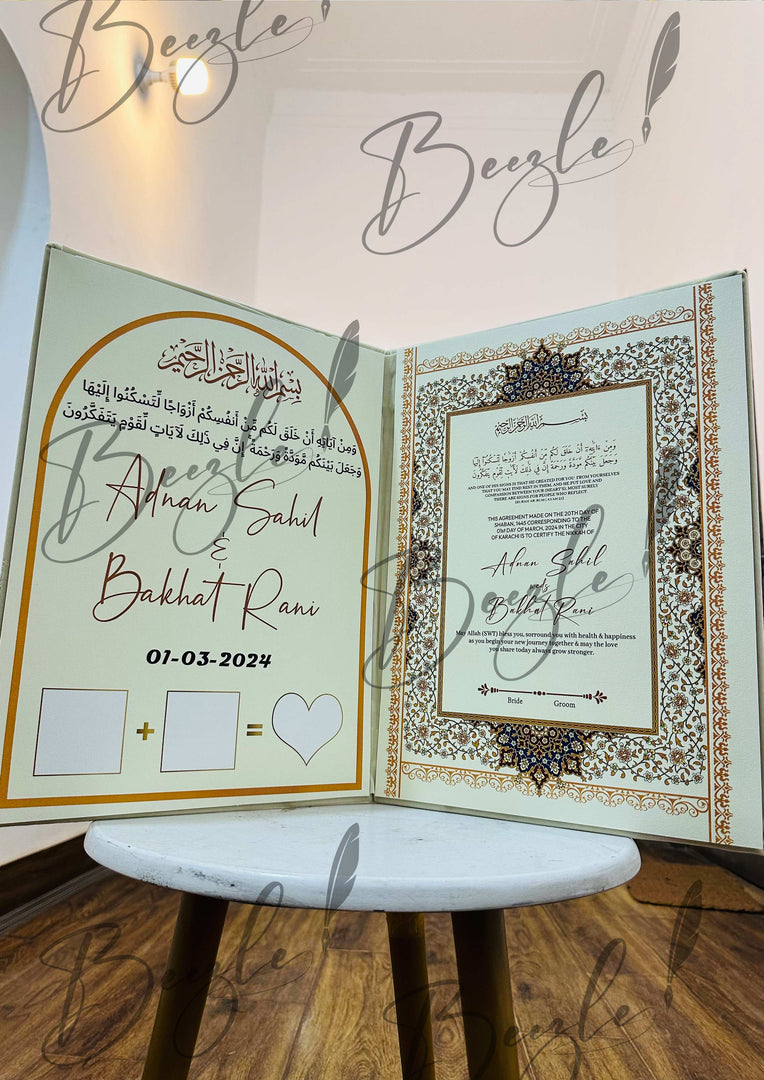 The Attractive Nikkah Booklet With Nikah Thumb Impression & Nikah Certificate | NB-011