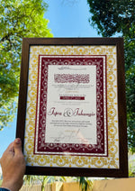 Load image into Gallery viewer, The Luxury Nikah Certificate With Golden Frame &amp; Unique Design | NC-178
