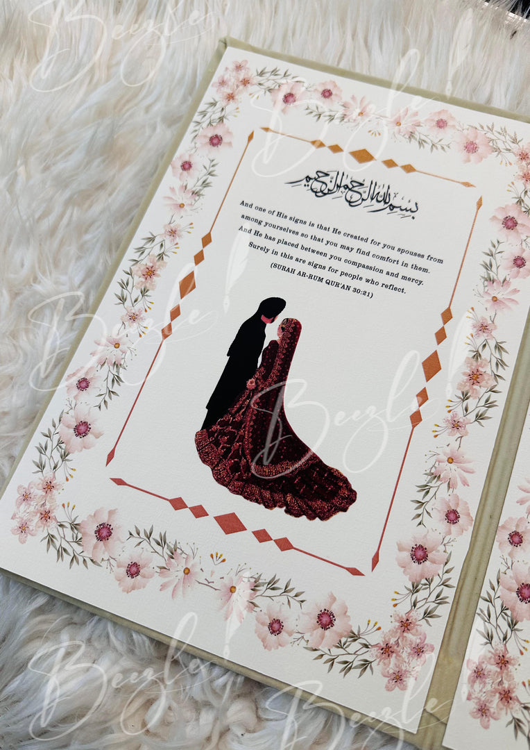 White Floral Nikkah Booklet | NB-043