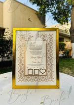 Load image into Gallery viewer, Groom and Bride Thumb Print Nikah Certificate With Stone Decoration | SNC-010

