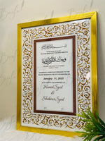 Load image into Gallery viewer, Luxury Brwon &amp; Golden Nikah Certificate with Stone Decoration | SNC-004
