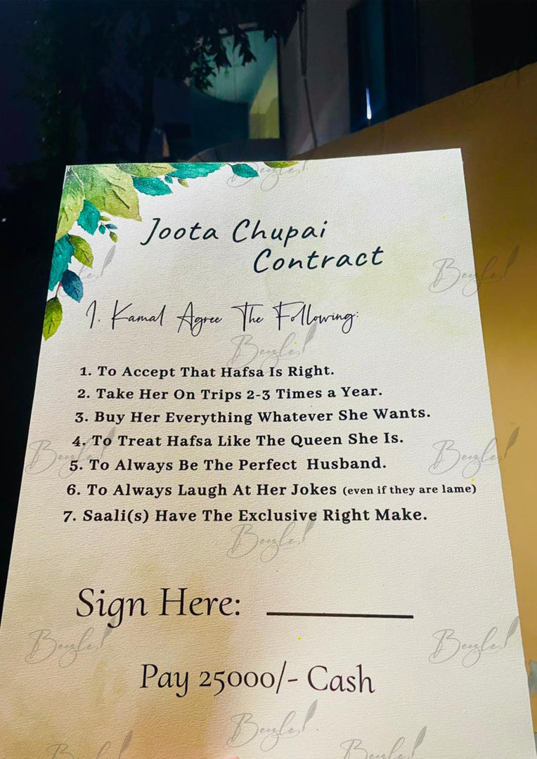 Customized Joota Chupai Contract | JCC-003