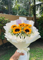 Load image into Gallery viewer, Sunflower Bouquet Wrapped in White | BCG-145

