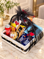 Load image into Gallery viewer, Deluxe Black &amp; Gold Gift Basket | GB-049