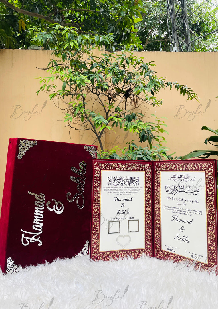 Custom Velvet Nikkah Booklet | BOX-016
