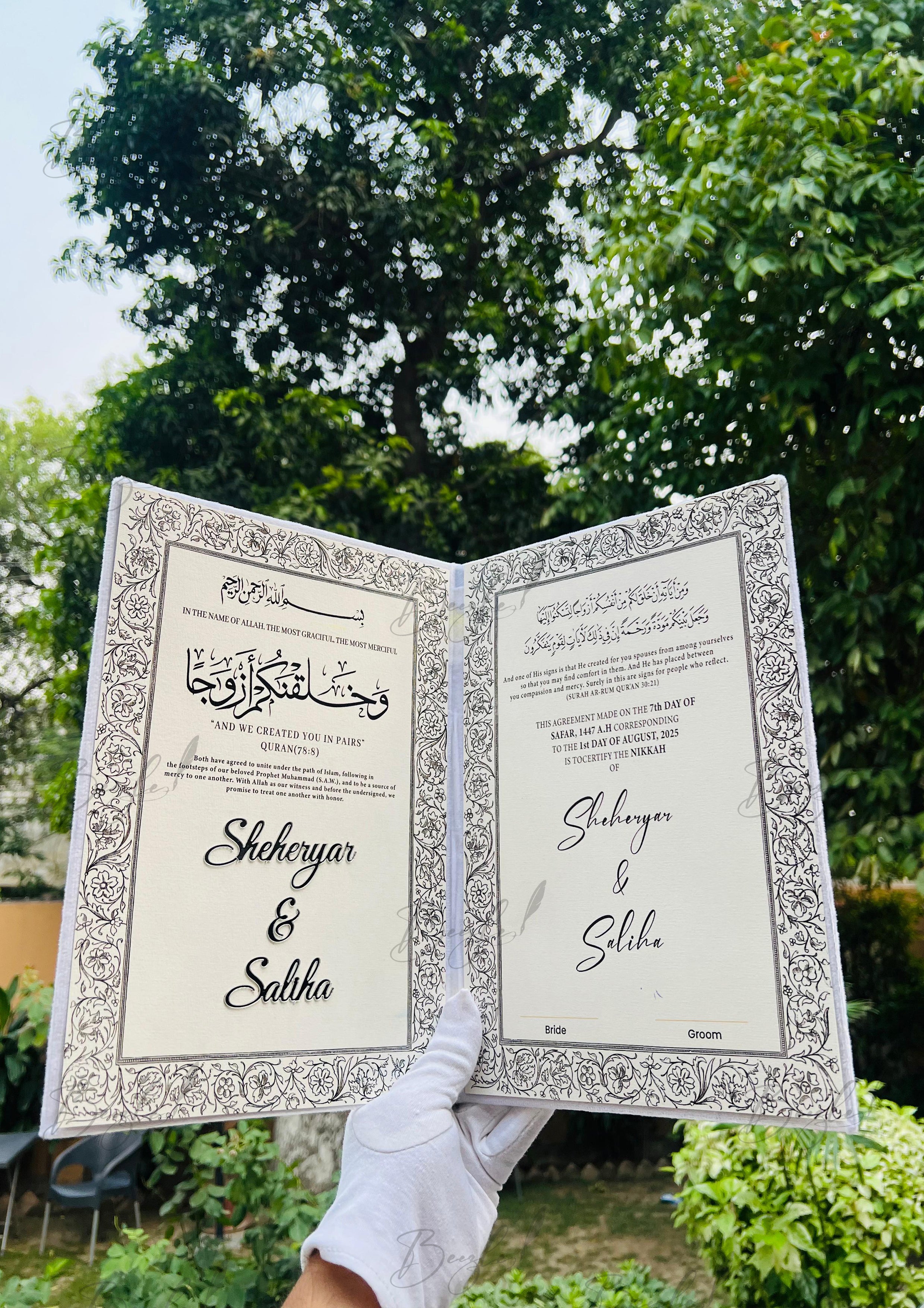 Luxury Nikkah Certificate Box Set – Custom Names, Pen & Booklet ...
