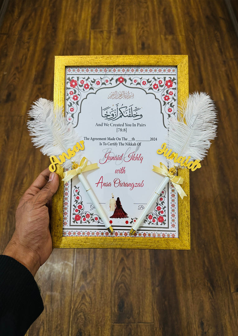 The Two Nikah Pen with Luxury Nikah Certificate | DEL-027
