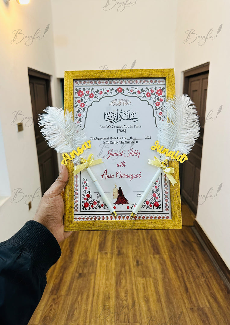 The Two Nikah Pen with Luxury Nikah Certificate | DEL-027